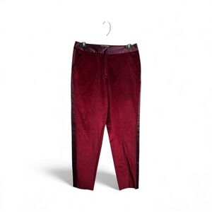 Ultuzarra X Target Collaboration Womens 2  Red Velvet Pants With Red Trim 4664